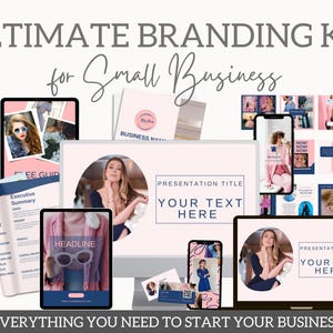 Kit di branding, modelli di pacchetti di branding, bundle di branding per social media, kit di logo di branding fai da te, bundle Instagram, marketing aziendale