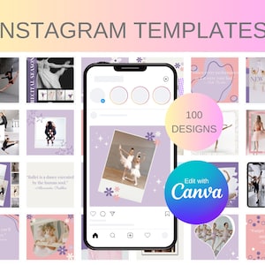 Dance Studio & Dancewear Instagram Templates | Editable Canva Templates with Dance-Themed Quotes | Social Media Marketing for Dance Business