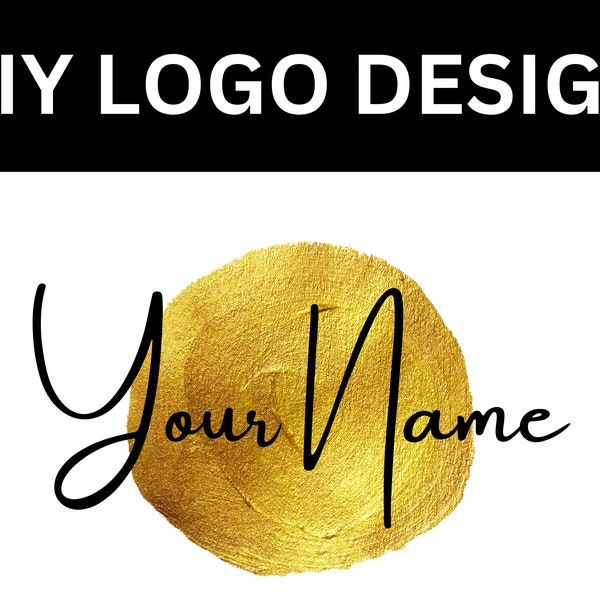 DIY Black and Gold Boutique Logo Premaid Design | Fashion Glam Apparel Beauty Shop Branding Small Business Editable Canva Template