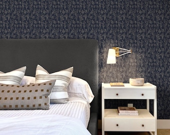 Dark Floral Vinyl Wallpaper | Non-Woven Base | Wall Décor Decal | • Non-toxic • Eco-friendly