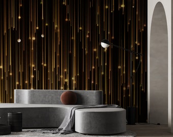 Papel pintado Golden Luxury 3D / Papel pintado de vinilo / Base no tejida / Adhesivo decorativo de pared / • No tóxico • Ecológico