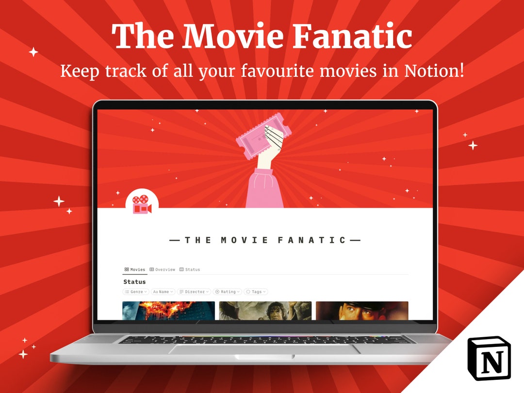The Movie Fanatic Notion Template Track You Movies Notion Digital