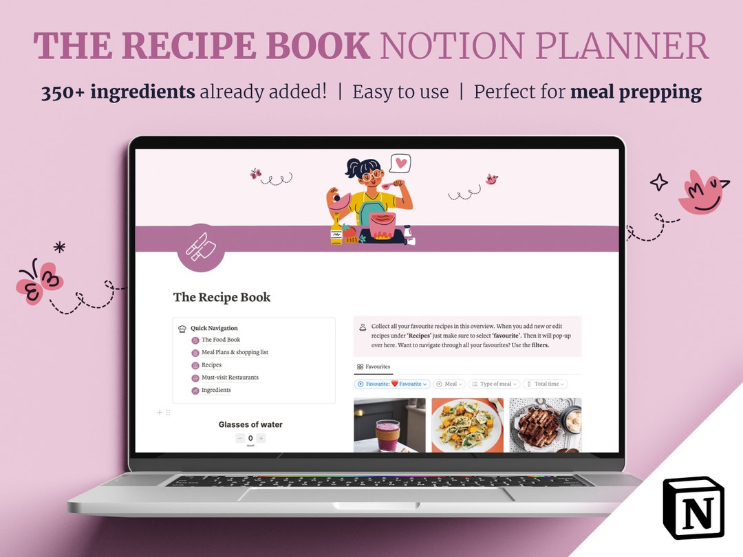 The Recipe Book Notion Template Meal Prepper Weekly and Etsy Australia