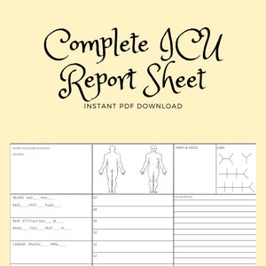 Night Shift Complete ICU Report Sheet