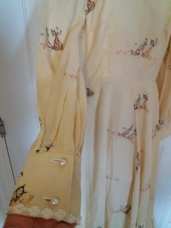 STUNNING Vintage 1970's Maxi Cream Prairie Dress … - image 8