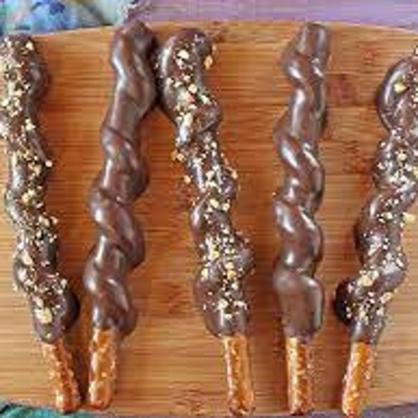 Pretzels Swirled in Caramel and Double Dipped in Ghirardelli Chocolate