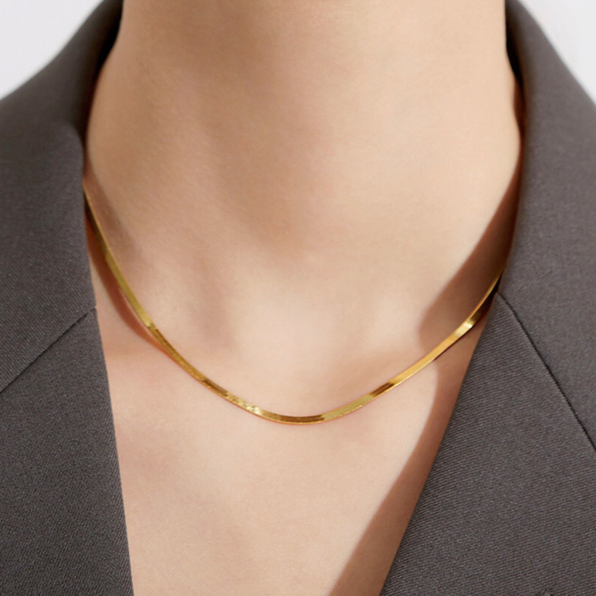ネックレス・ペンダント Numbering Flat Snake Chain Necklace #5748 5BNY038 815ccc47-1a6a-4b8a-82da-