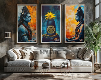 Shiva Shakti painting, spiritual romantic gift,Shiva Shakti wall decor, Shiva Shakti wall art, Hindu God art,Shiva parvati art, gift for her
