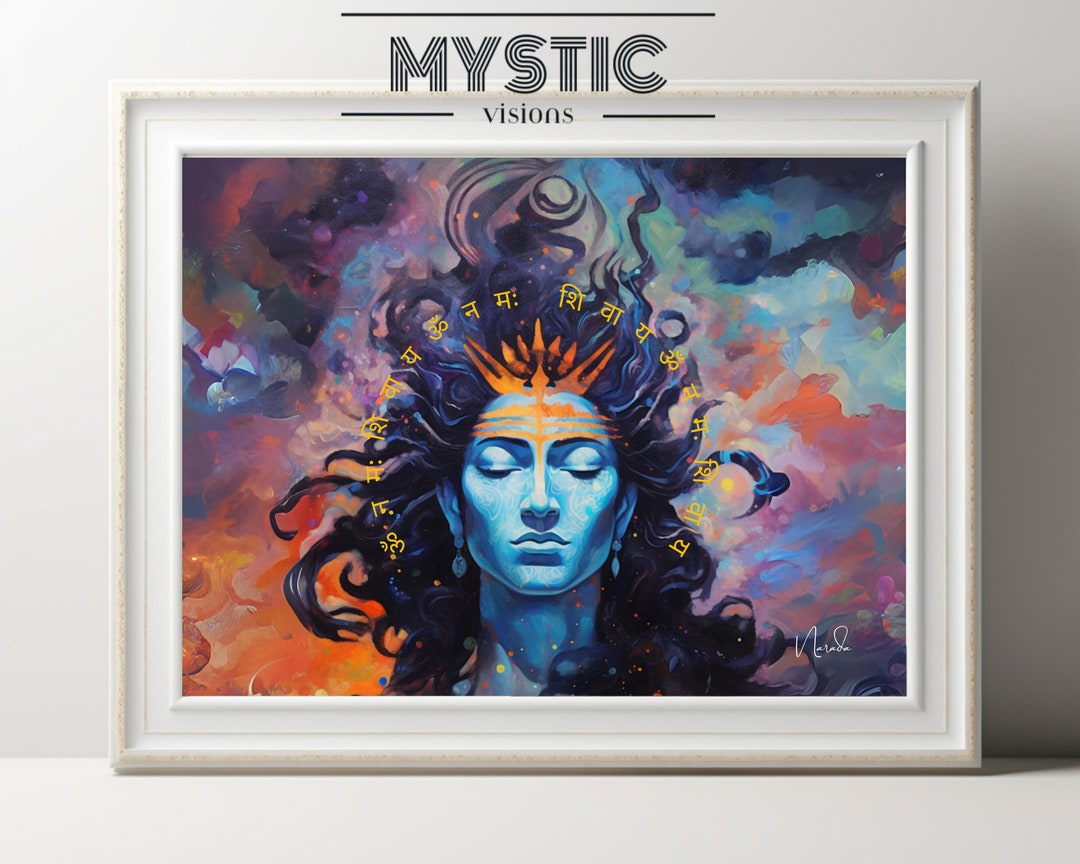 Shiva Wall Art, Digital Download, Hindu God Illustration, Hindu God Art ...