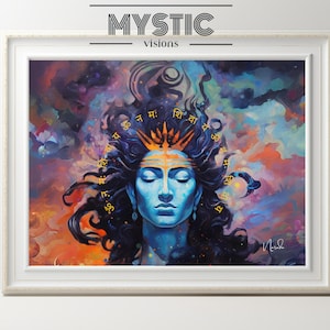 Shiva wall art, digital download, Hindu God illustration, Hindu God art, Hindu artwork, Shiva Illustration, yoga gift, spiritual art, yoga