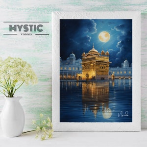 Sikh Wall Art Golden Temple digital download Sikh art painting Sikh Wall Art Sikh Home Decor Sikh Art Printable spiritual gift artwork