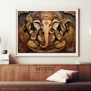 Ganesha wall art, Ganesh artwork, Hindu Illustration, Ganesha poster, Hindu god print, Ganesha illustration, Hindu Poster, Hindu artwork