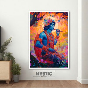 Krishna Wall Art, hare Krishna digital download,Hindu wall Art, Hindu Gift, yoga gift, Spiritual gift, hare krishna painting, romantic gift
