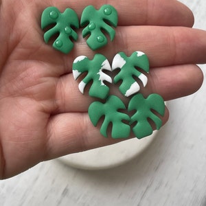 Monstera Stud Earrings | Hypoallergenic and Lightweight - Handmade with Polymer Clay - Plant Stud Earrings