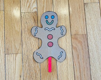 Gingerbread Man Emotions Stick Puppets