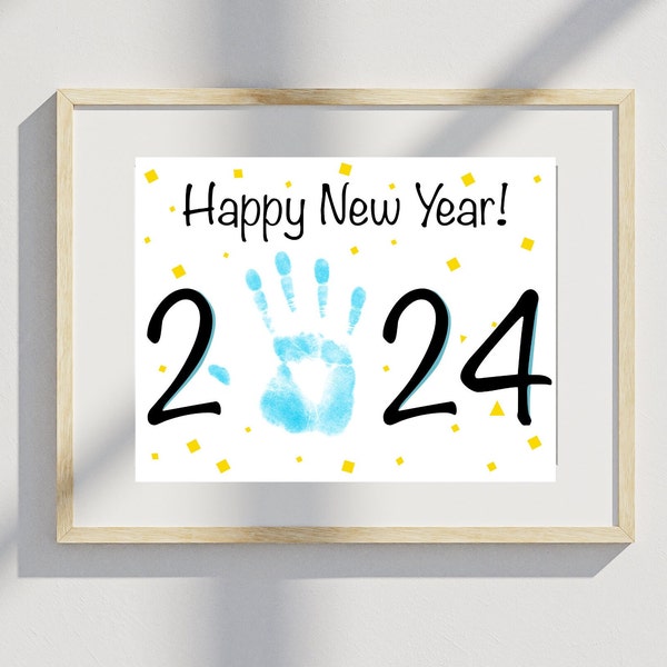 Happy New Year 2024 Handprint Activity