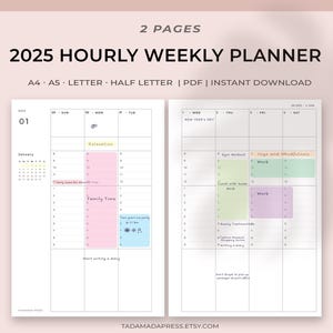 Planejador semanal para impressão com data de 2025, cronograma de 7 dias em resumo, design minimalista em PDF, layout simples, A4, A5, carta dos EUA, meia carta