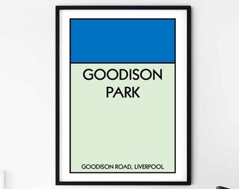 Everton Monopoly Poster / Goodison Park / Football Poster / Everton Gift