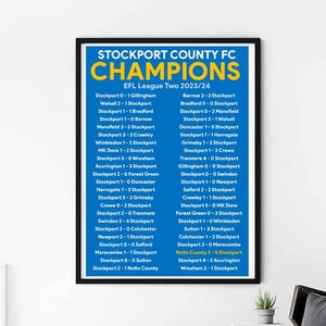 STOCKPORT COUNTY CHAMPIONS Poster / Stockport County Fc promotion poster / Stockport gifts / The hatters