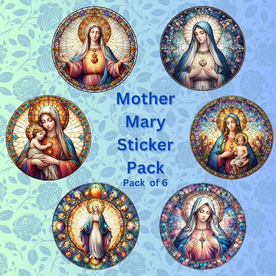 Blessed Virgin Mother Mary Stickers Christian Catholic Gift for