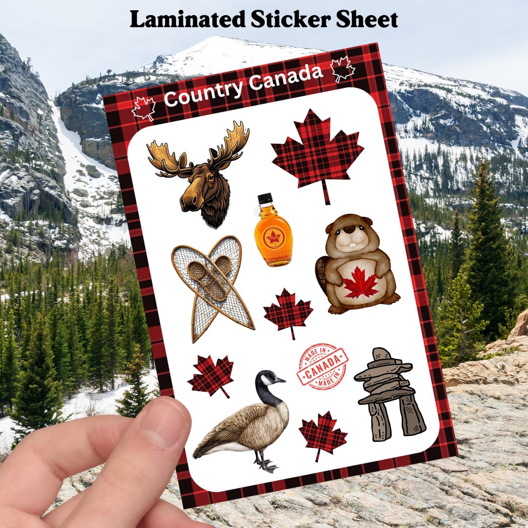 Country Canada Sticker Sheet- Vinyl Laminated - Etsy