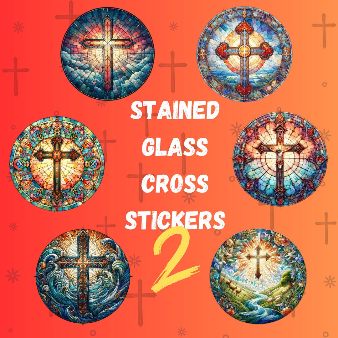 Christian Stickers, Cross Decals, Religious Stickers, Stained Glass ...