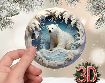 Festive Set: 3D Christmas Stickers - Pack of 6 Vinyl Decals, Laminated