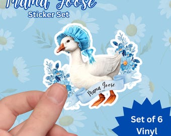 Mother Goose Vinyl Stickers, Animal Decals, Pack of 6