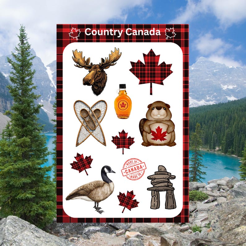 Country Canada Sticker Sheet- Vinyl Laminated - Etsy