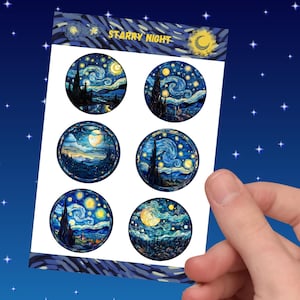 Stickers nuit étoilée Van Gogh, stickers nuit étoilée, stickers art Van Gogh, cadeau pour