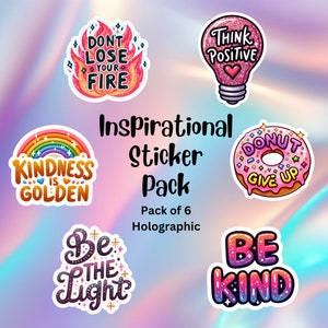 Stickers inspirants, stickers motivants, stickers holographiques, citations positives, idée cadeau pour