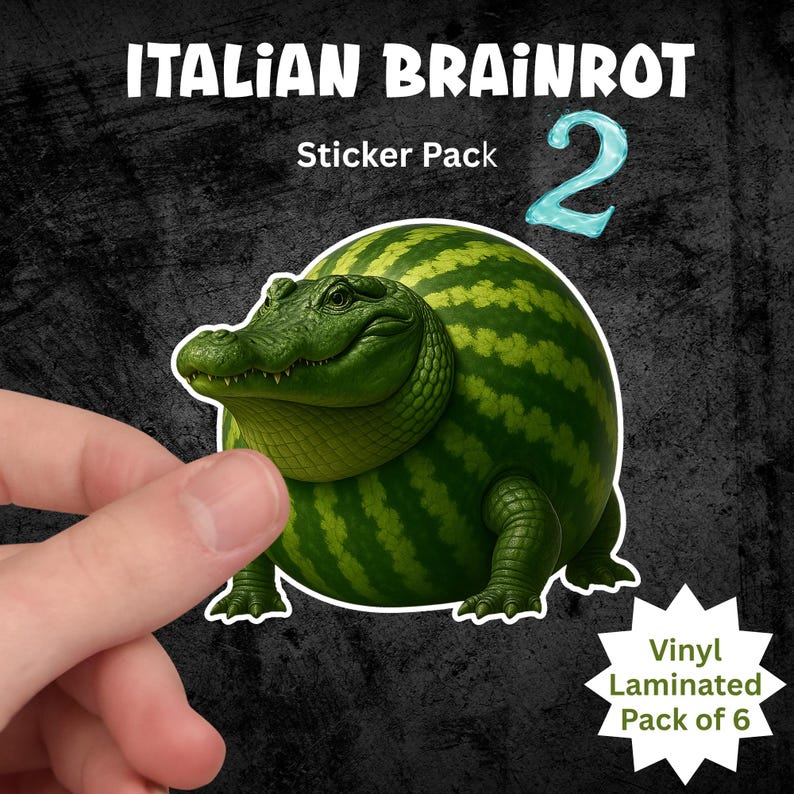Brainrot Sticker Line Italian Brainrot Vinyl Sticker Pack 2 - Set of 6 Laminated Decals - Etsy