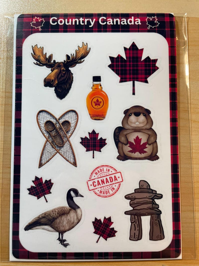 Country Canada Sticker Sheet- Vinyl Laminated - Etsy