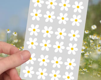 Daisy Flower Sticker Sheet - Long Lasting Vinyl Laminated Decals