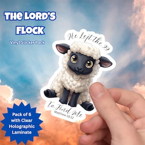 Stickers moutons, stickers animaux, chrétiens, mignons, holographiques, idée cadeau pour