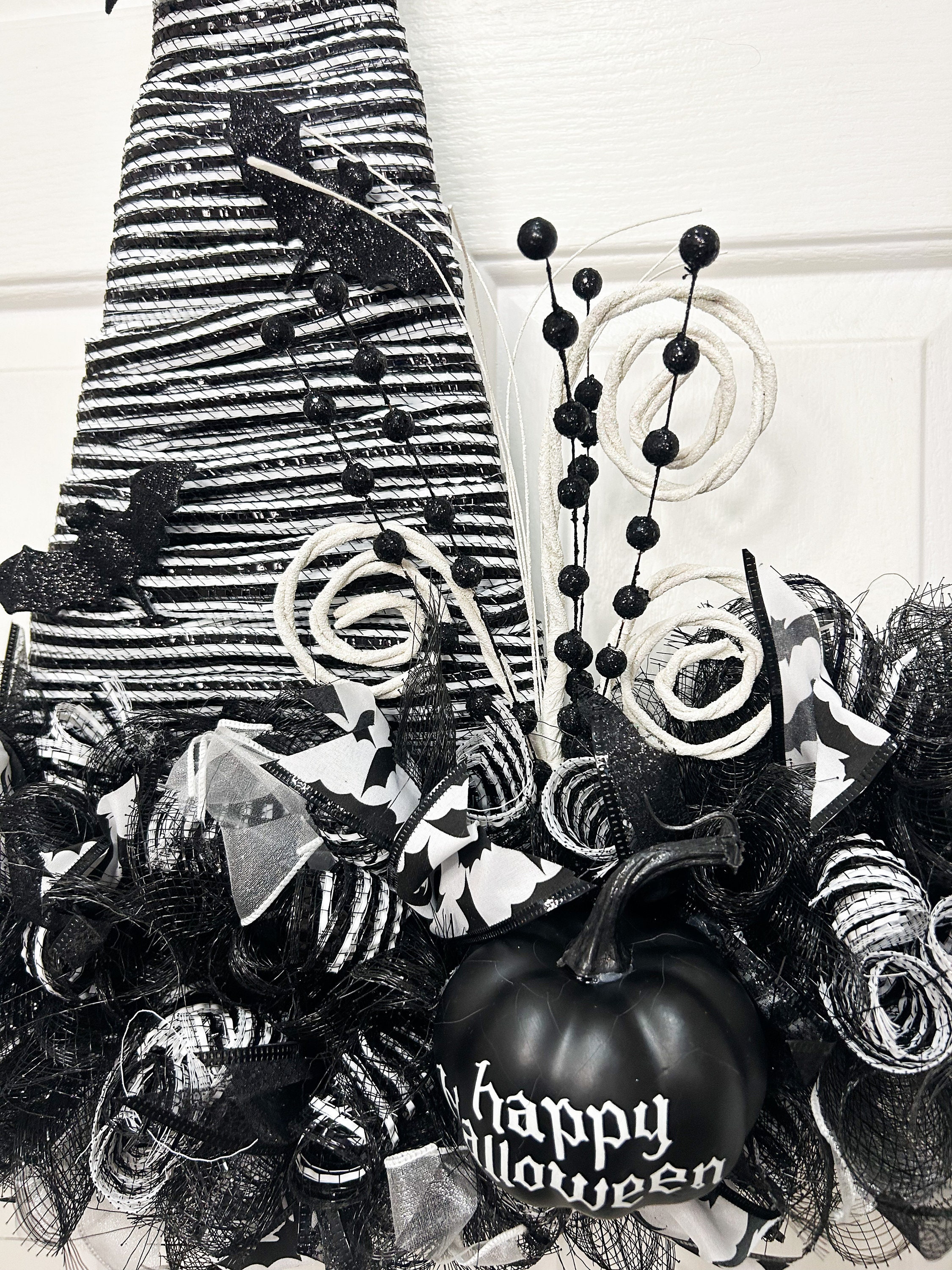 Witch Hat Wreath, Halloween Wreath, Halloween Wreath for Front Door ...