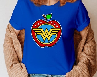 Superhero Teacher Shirt, Wonder Teacher T-shirt, Custom Text T-shirt, Personalized Appreciation Teacher Gift T-shirts, Teachers Outfit