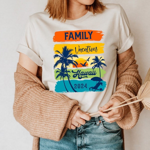 Custom Hawaii Family Shirts, Hawaii Trip T-shirts, Custom Personalized Family Vacation Hawaii Shirts, Ohana Means Family T-shirts