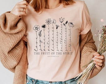 Fruits Of The Spirit T-Shirt, Galatians 5:22, Christian Women's Clothing