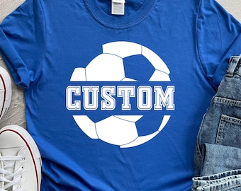 Custom Soccer Shirt, Personalized Text Sports Tee, Game Day Apparel, Custom Text Soccer Ball T-shirt