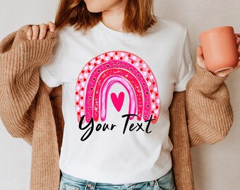 Personalized Rainbow Shirt, Love Rainbow T-shirt, Custom Rainbow Gift Shirt, Valentine Rainbow Personalized Gift, Birthday Rainbow Gift Tee
