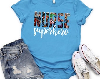 Nurse Superhero Shirt, Nurse Gift, Custom Superhero T-shirts