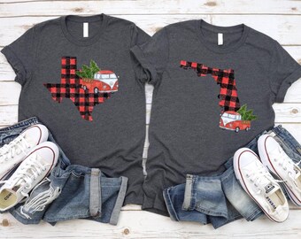 Christmas Shirt  USA States Shirt Christmas Home States  Christmas Tees  Family Christmas Shirts  Home State Holiday Tshirts  Home State