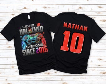 Custom Gamer Birthday Shirt, Personalized Gamer Custom Level Birthday Tee