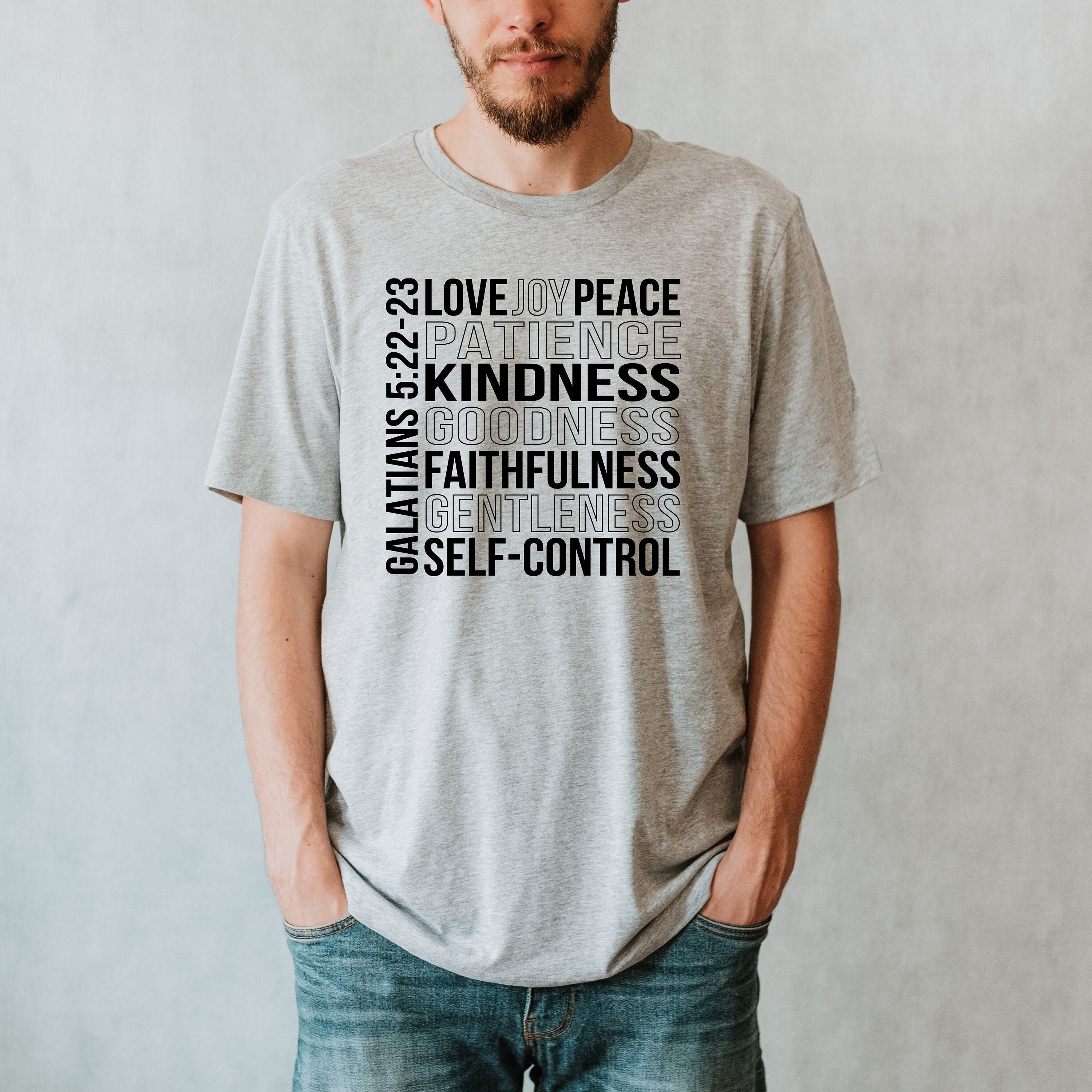 Fruit of Spirit Bible Verse Shirt, Scripture Shirt, Christian Man Gift ...