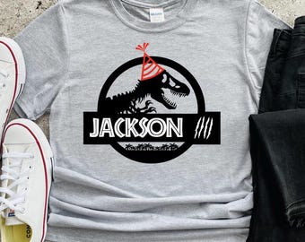 Personalized Custom Dinosaur Jurassic Birthday T-shirt