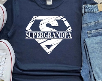 Super Grandpa Shirt, Superhero Grandpa Gift T-shirt, Custom Text Family Shirts