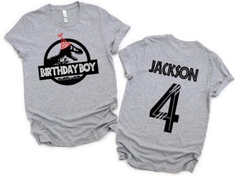 Dinosaur Birthday T-shirt, Birthday Boy Girl Custom Personalized Gift Shirt, Jurassic Birthday Shirt
