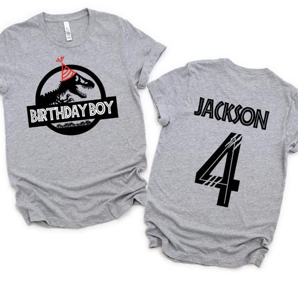 Dinosaur Birthday T-shirt, Birthday Boy Girl Custom Personalized Gift Shirt, Jurassic Birthday Shirt