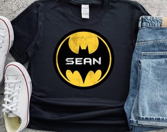 Personalized Custom Bat Theme Birthday Gift T-shirt, Custom Name Bat Birthday Tee, Bat Name Gift T-shirt